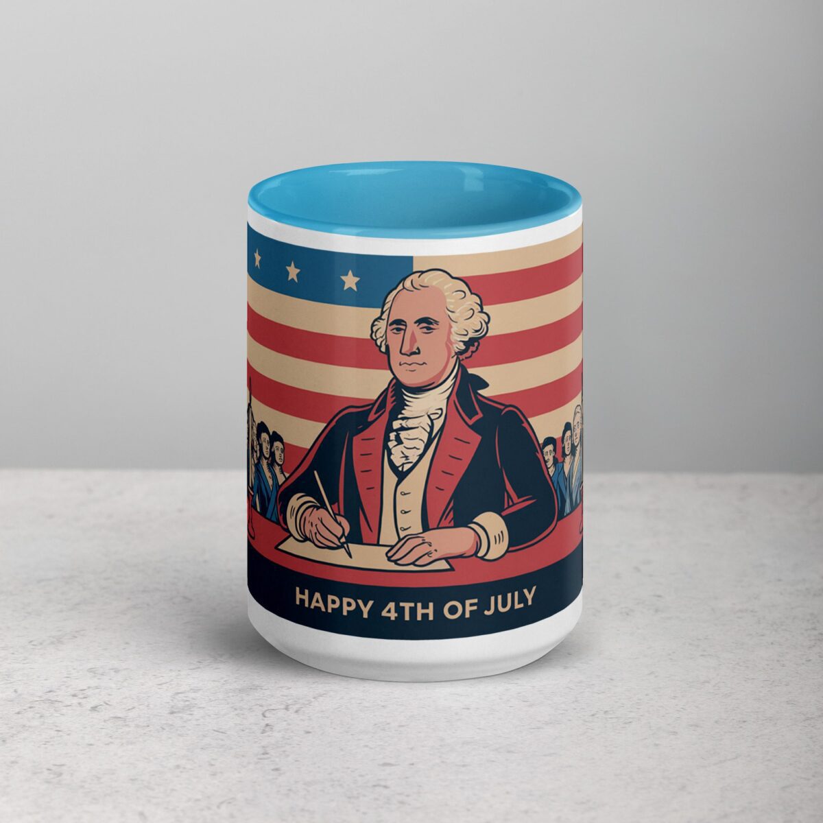 Happy 4th of July George Washington Retro Coffee Mug - Image 16