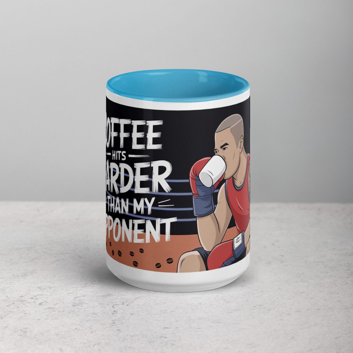 Coffee Hits Harder Than My Opponent Boxing Mug - Image 16