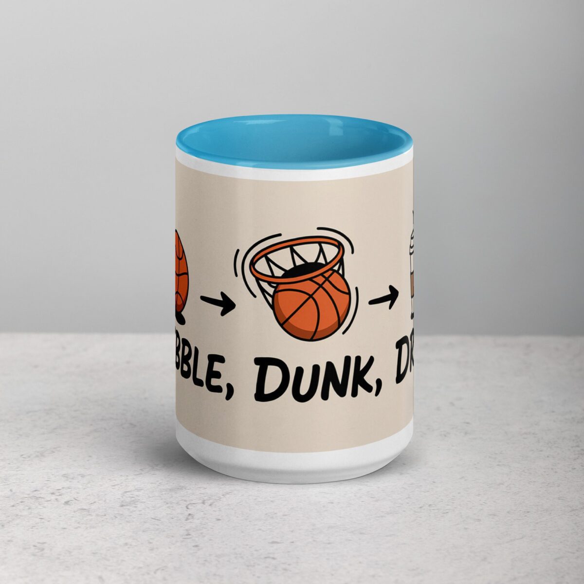 Dribble, Dunk, Drink Basketball Coffee Mug & Tea Cup - Image 16