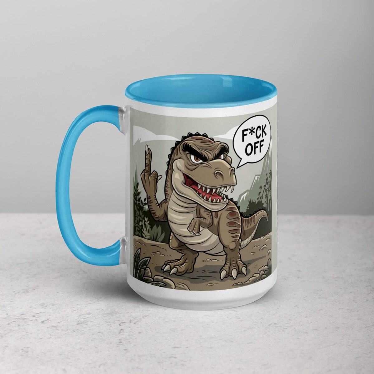 Middle Finger Dinosaur Coffee Mug & Tea Cup - Image 17