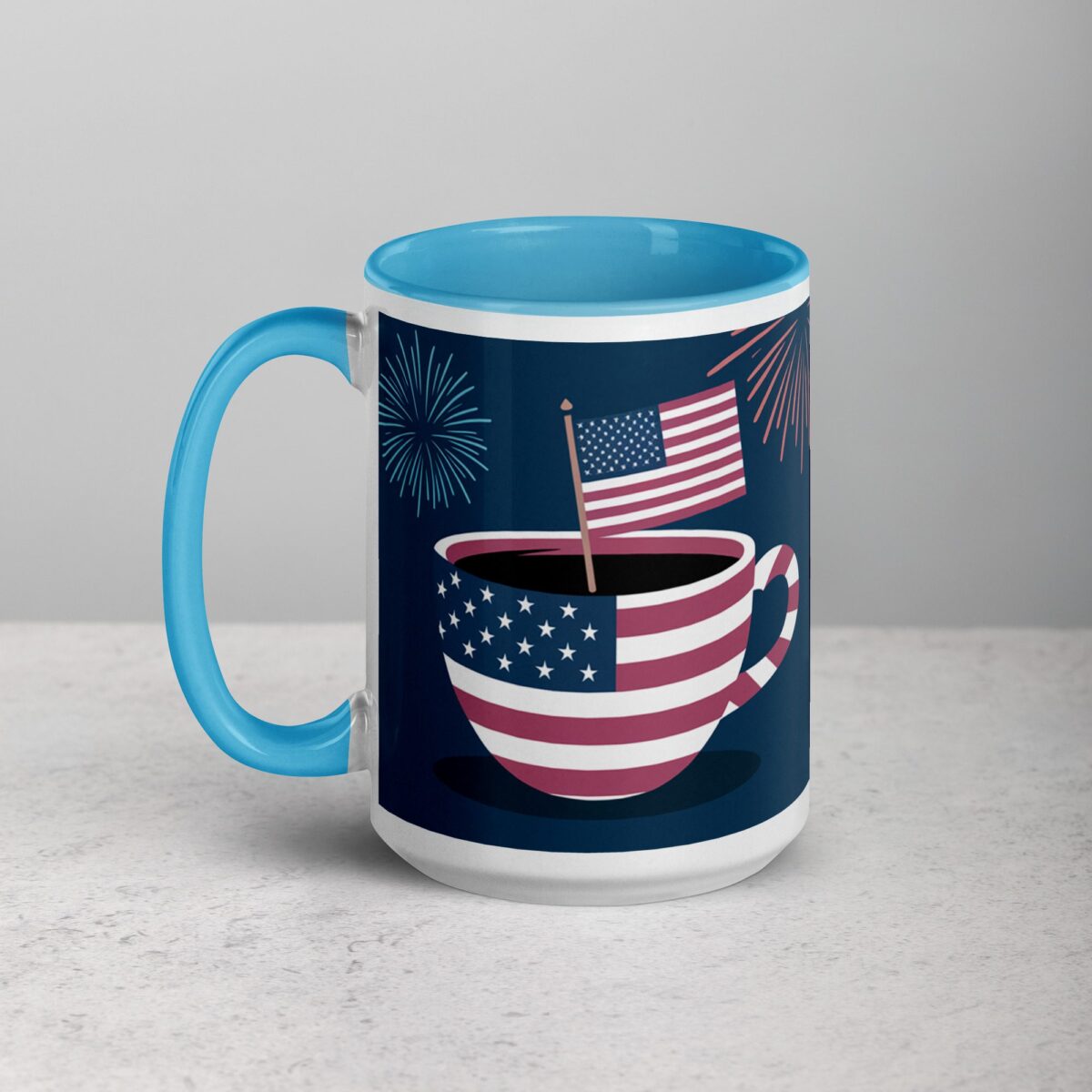 Caffeinated and Free 4th of July Coffee Mug - Image 17