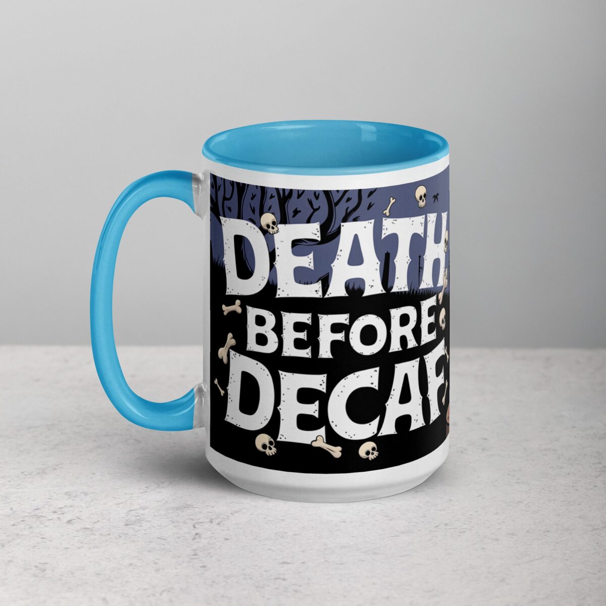 Death Before Decaf Halloween Coffee Mug - Image 17