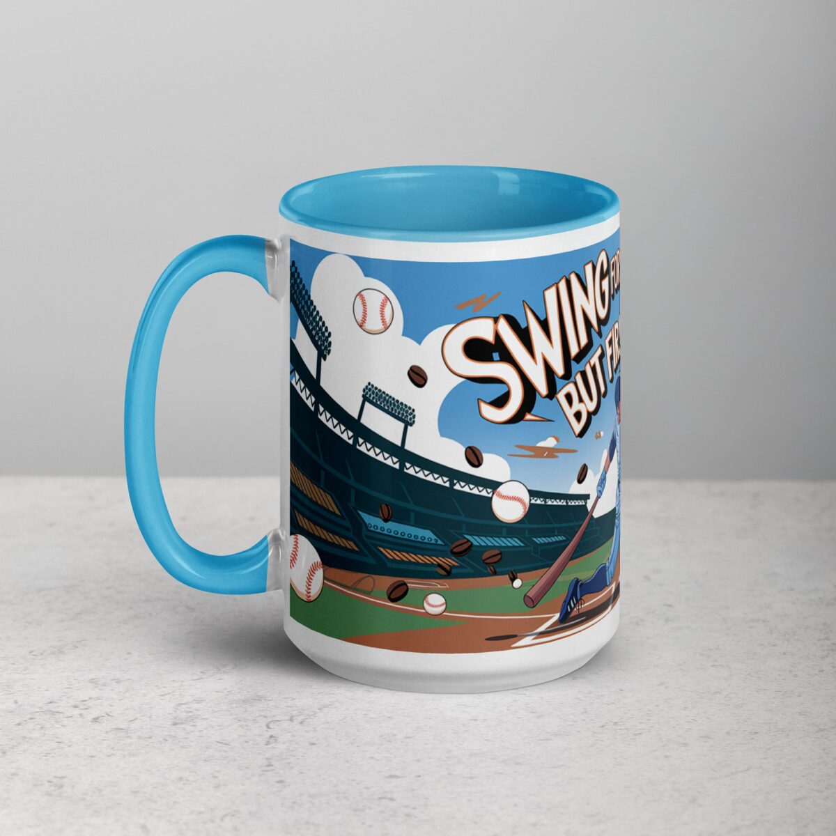 Swing for the Fences, But First Coffee Baseball Mug - Image 17