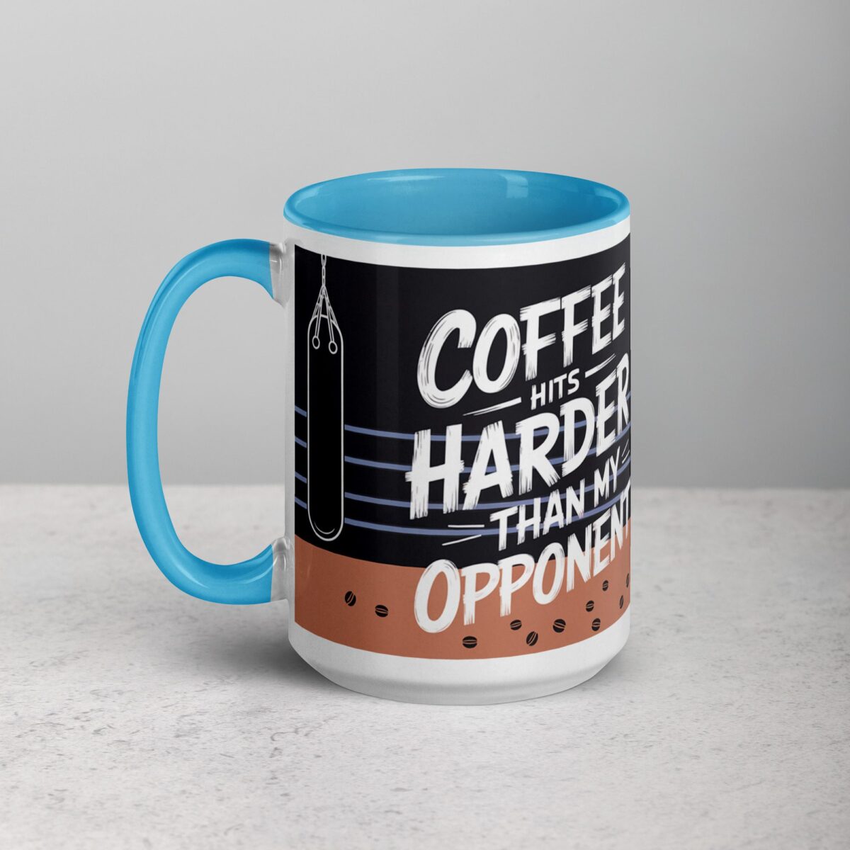 Coffee Hits Harder Than My Opponent Boxing Mug - Image 17