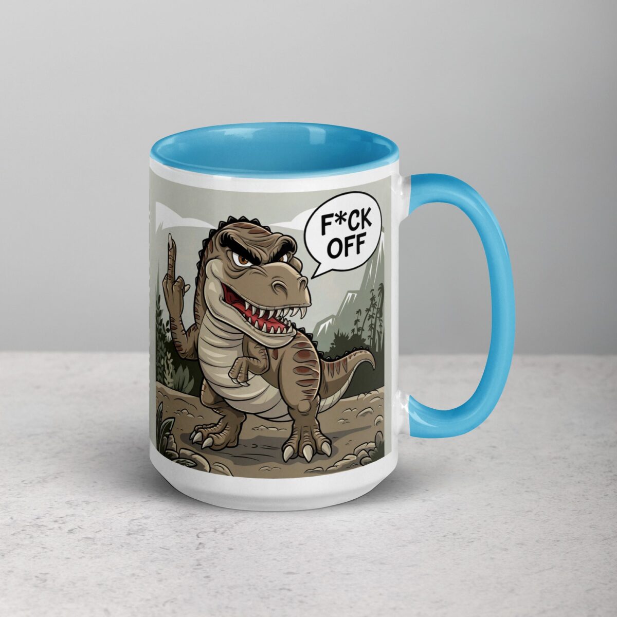 Middle Finger Dinosaur Coffee Mug & Tea Cup - Image 18