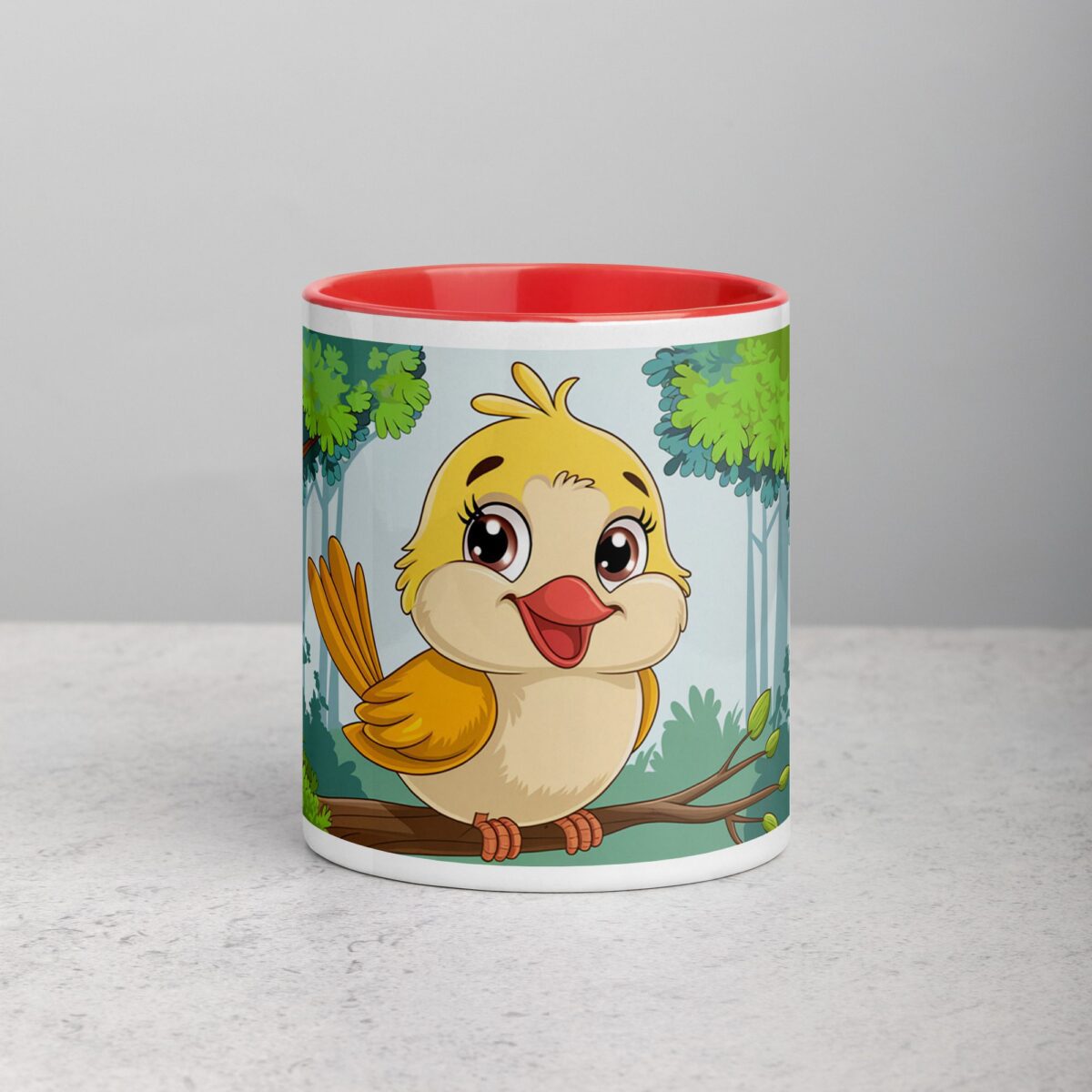 Cute Bird in Forest Coffee Mug & Tea Cup - Image 7