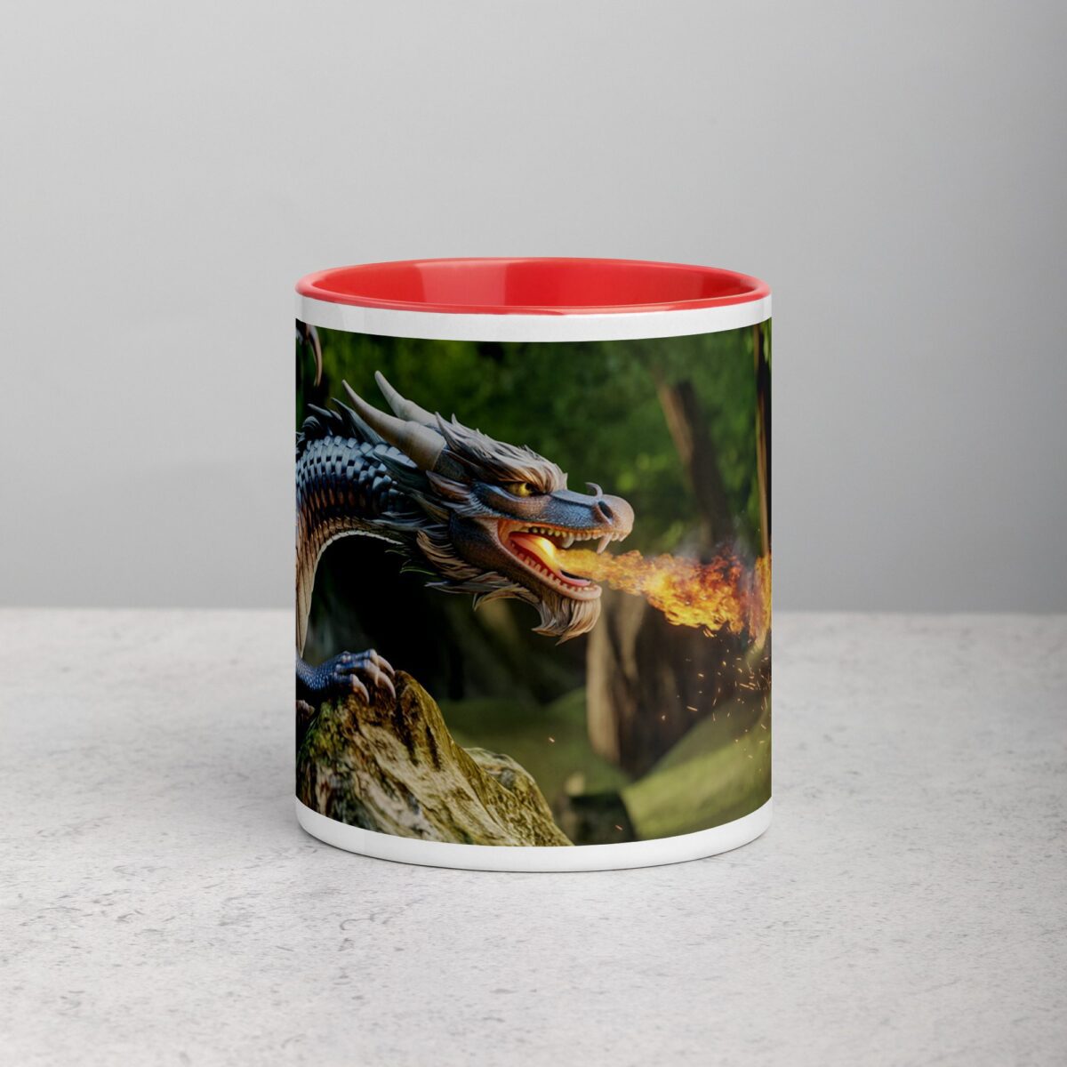 Dragon Spitting Fire 3D Coffee Mug & Tea Cup - Image 7