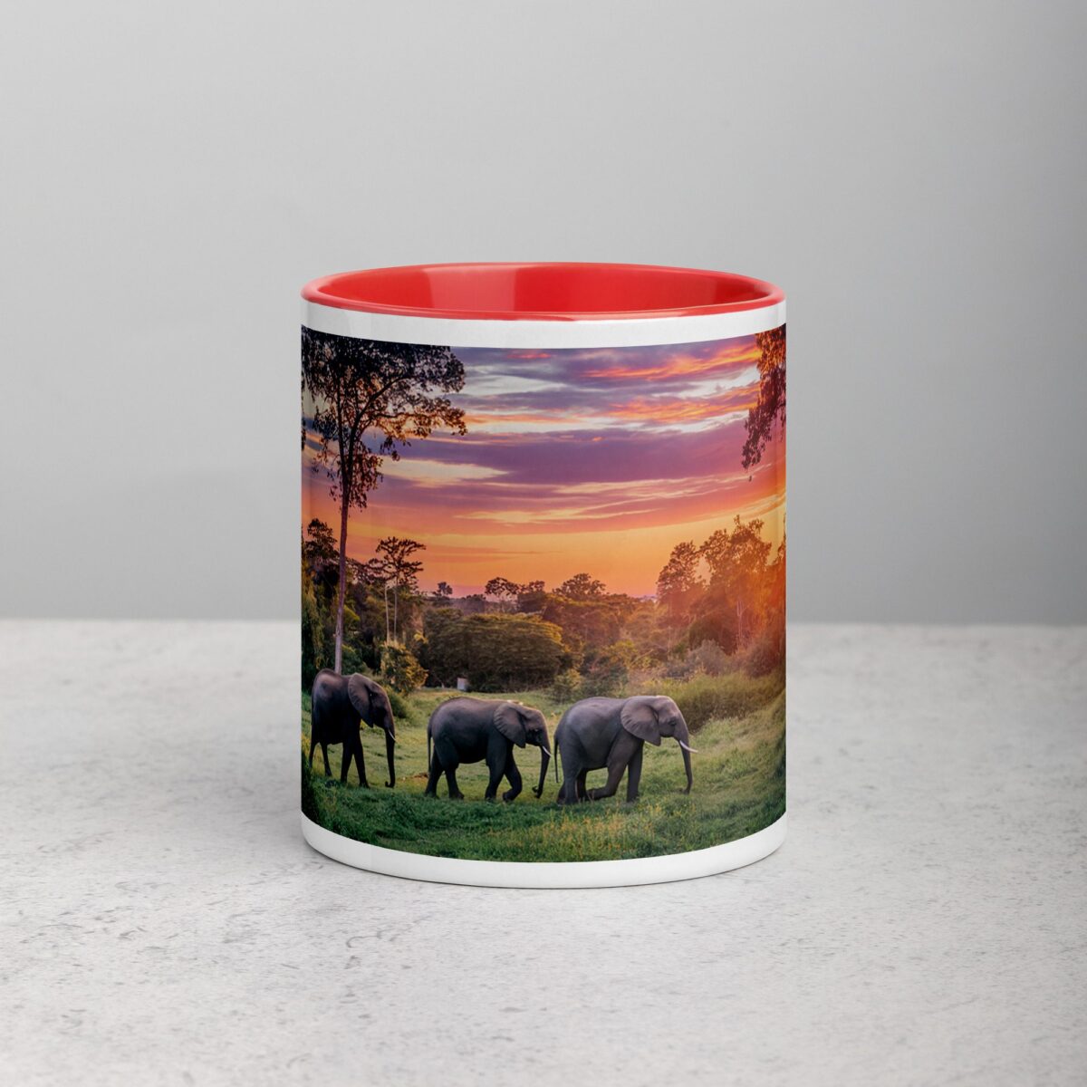 Elephant Jungle Sunset Coffee Mug & Tea Cup - Image 7
