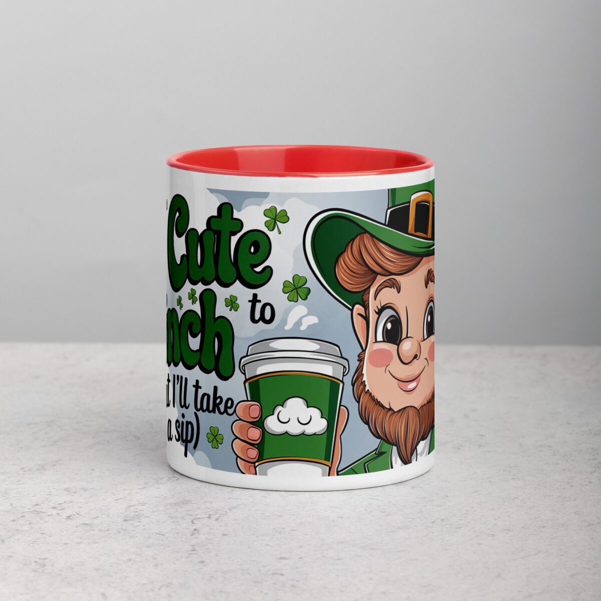 Too Cute to Pinch Leprechaun (But I’ll Take a Sip) Coffee Mug - Image 7