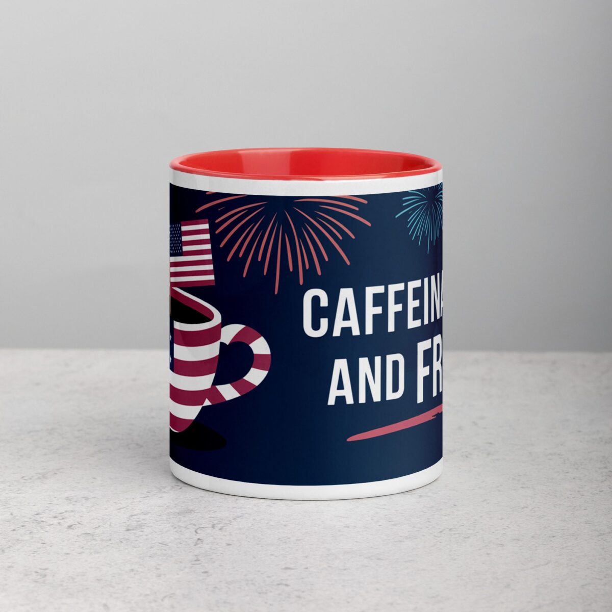 Caffeinated and Free 4th of July Coffee Mug - Image 7