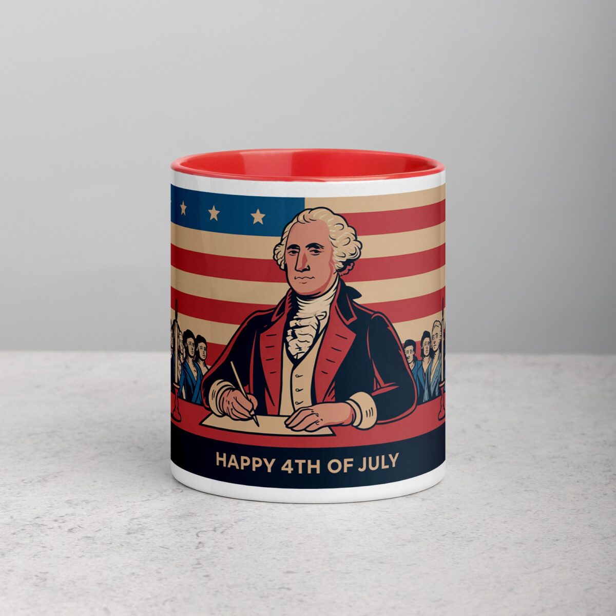 Happy 4th of July George Washington Retro Coffee Mug - Image 7
