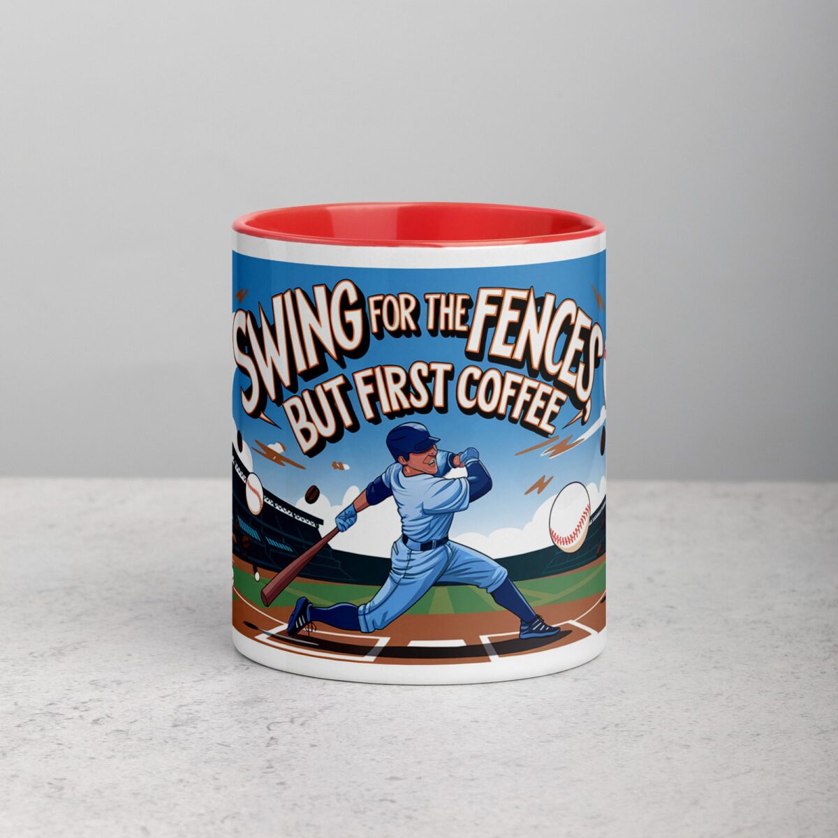 Swing for the Fences, But First Coffee Baseball Mug - Image 7