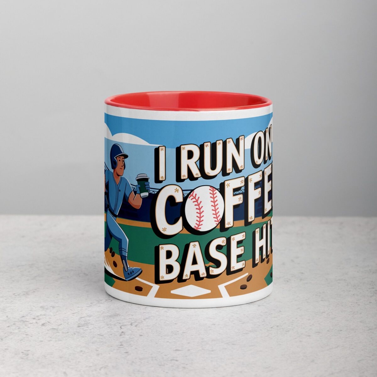 I Run on Coffee & Base Hits Baseball Coffee Mug - Image 7