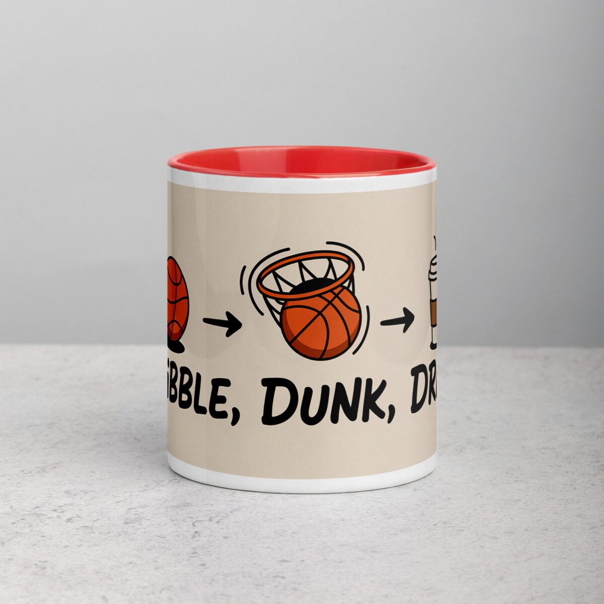 Dribble, Dunk, Drink Basketball Coffee Mug & Tea Cup - Image 7