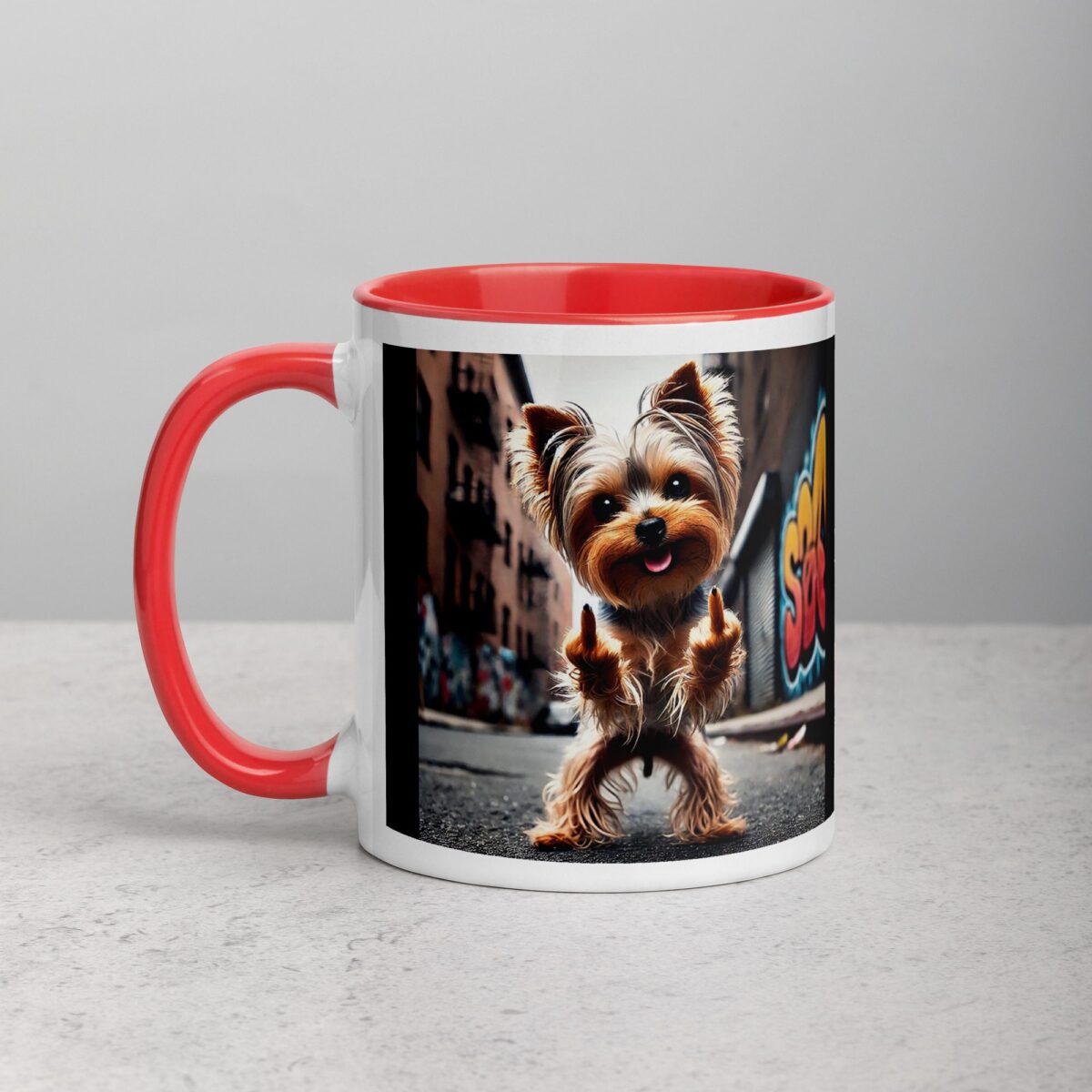 Yorkie Middle Finger Coffee Mug & Tea Cup - Image 8
