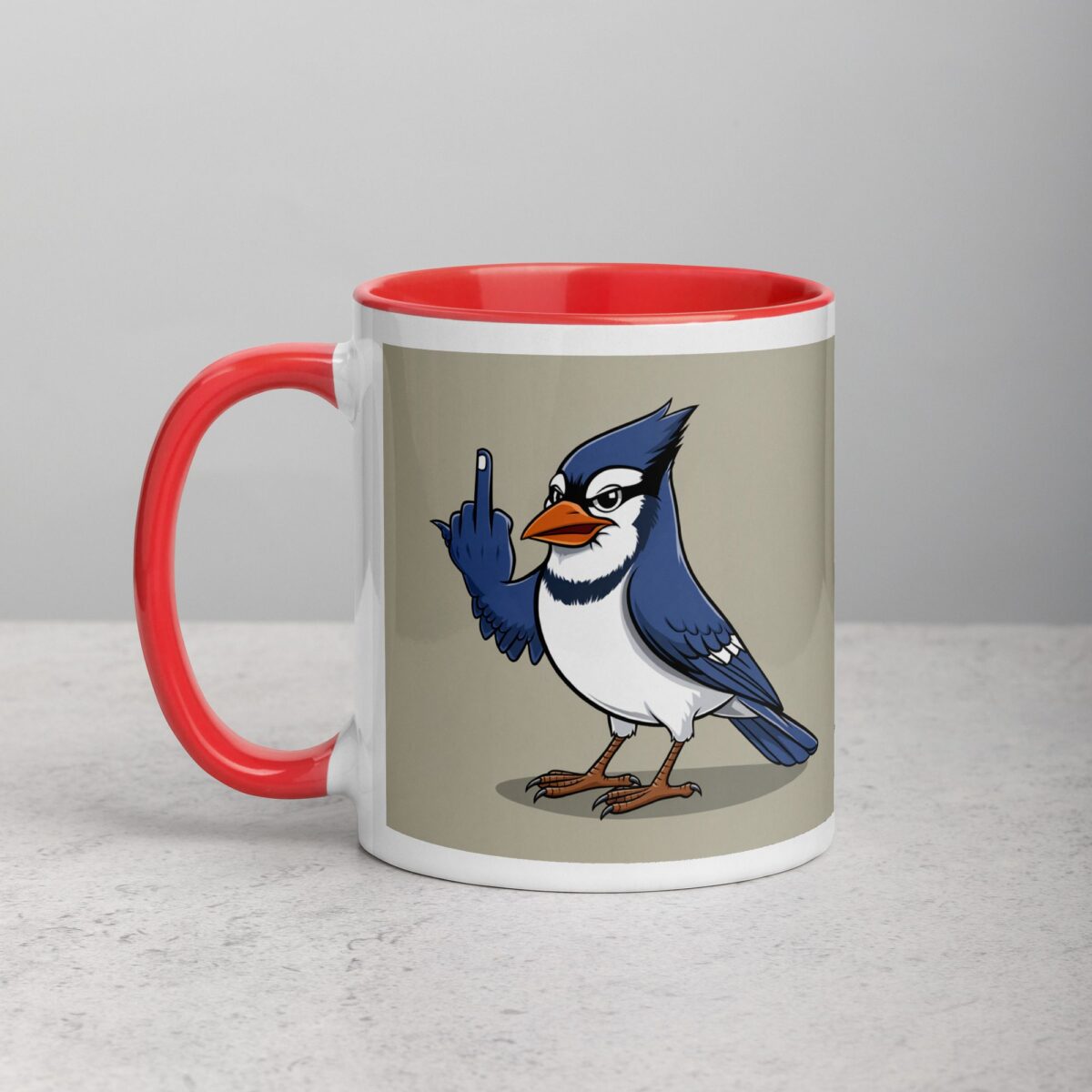Middle Finger Blue Jay Coffee Mug & Tea Cup - Image 8