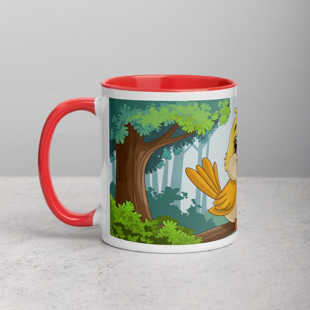 Cute Bird in Forest Coffee Mug & Tea Cup - Image 8