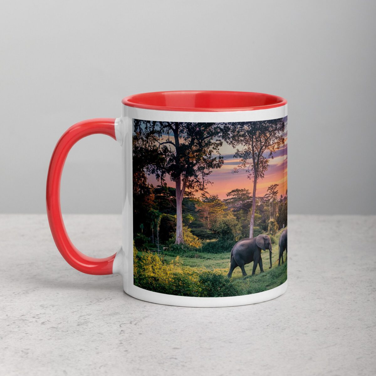 Elephant Jungle Sunset Coffee Mug & Tea Cup - Image 8