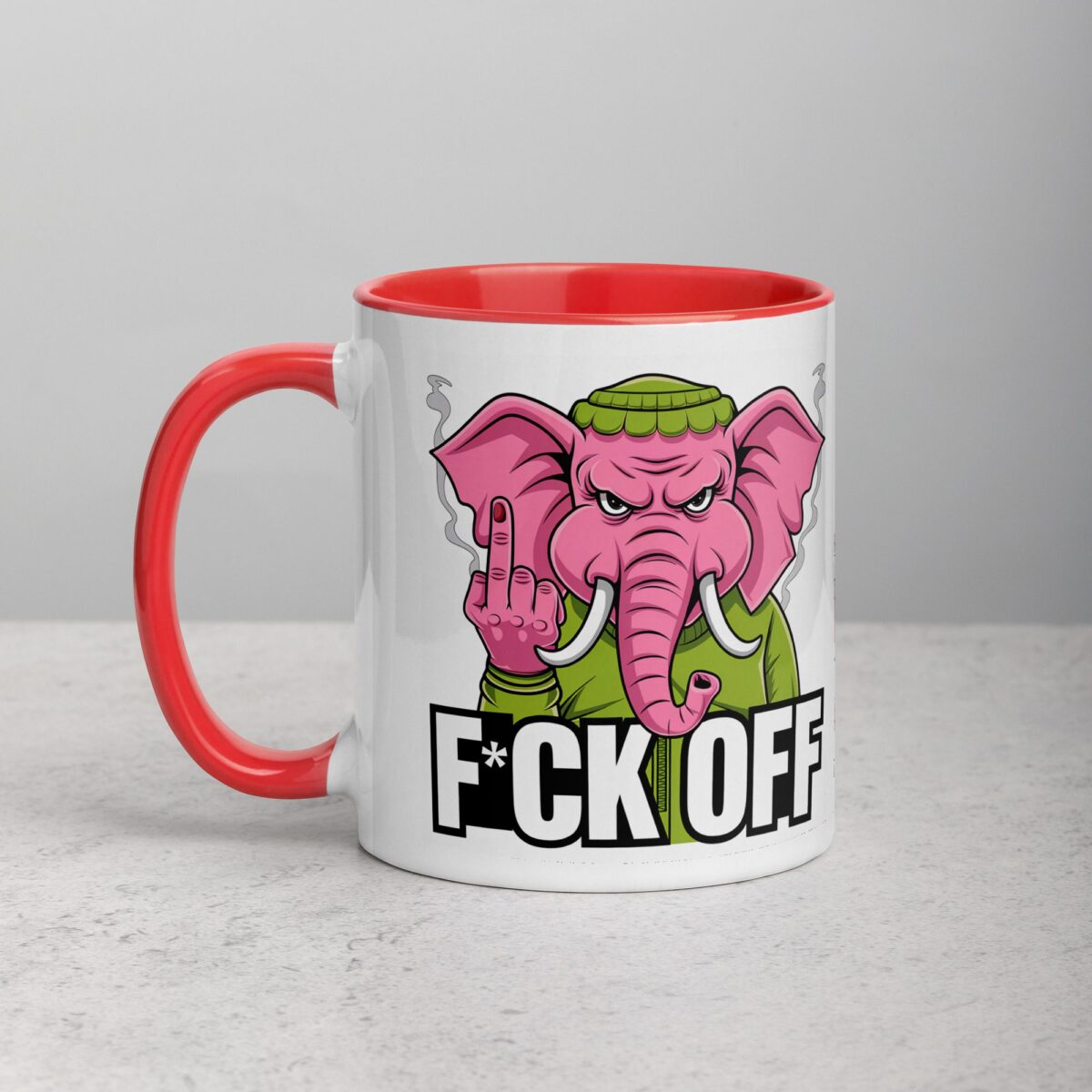 Elephant Middle Finger Coffee Mug & Tea Cup - Image 8