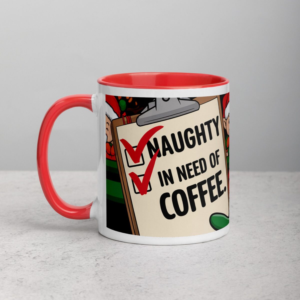 Naughty, Nice, and In Need of Coffee Christmas Mug - Image 8