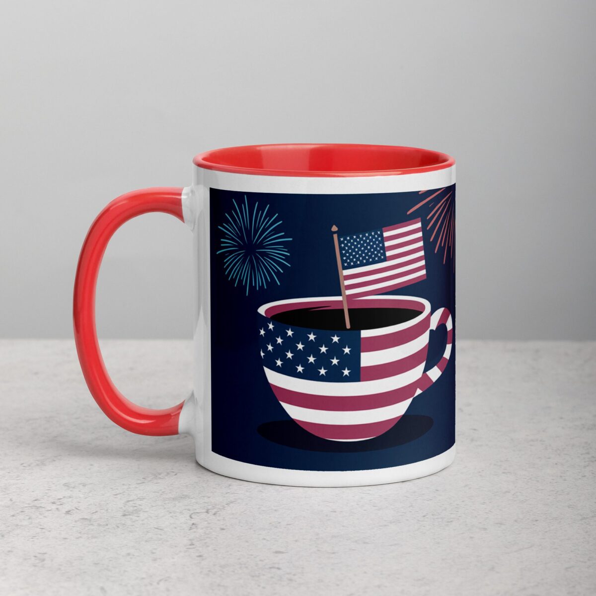 Caffeinated and Free 4th of July Coffee Mug - Image 8