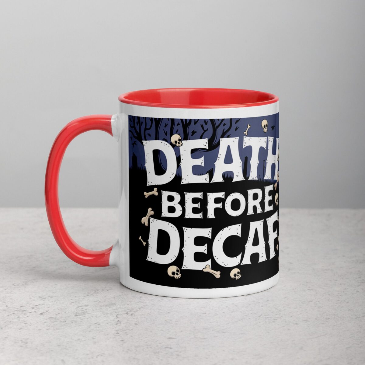 Death Before Decaf Halloween Coffee Mug - Image 8