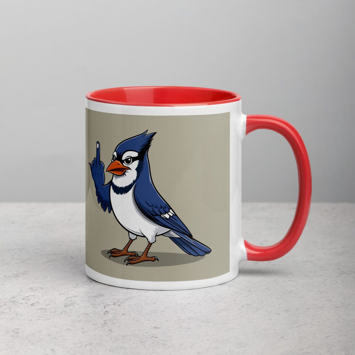 Middle Finger Blue Jay Coffee Mug & Tea Cup - Image 9
