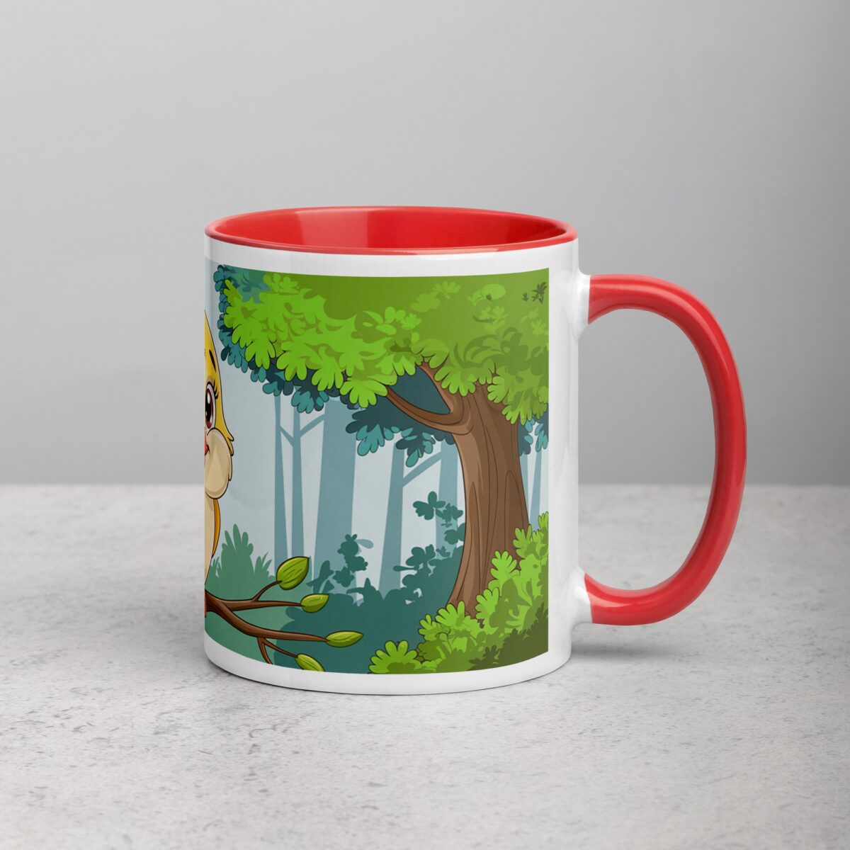 Cute Bird in Forest Coffee Mug & Tea Cup - Image 9