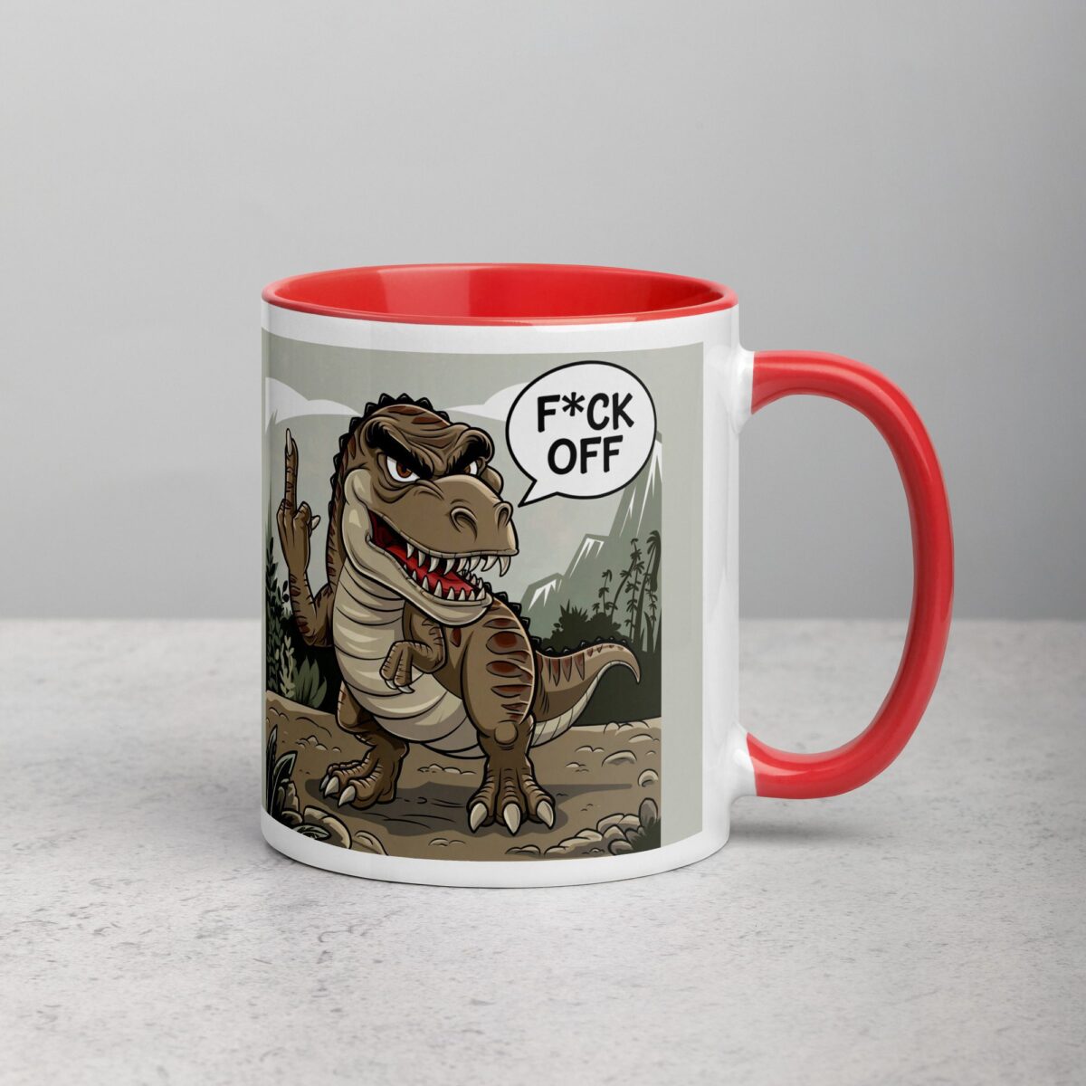 Middle Finger Dinosaur Coffee Mug & Tea Cup - Image 9