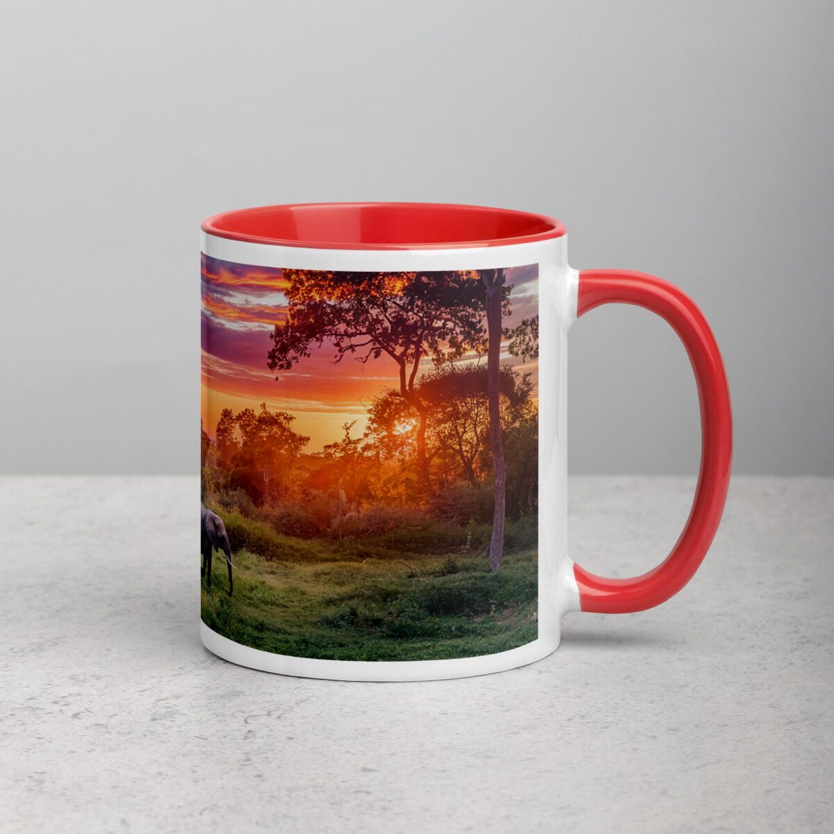 Elephant Jungle Sunset Coffee Mug & Tea Cup - Image 9