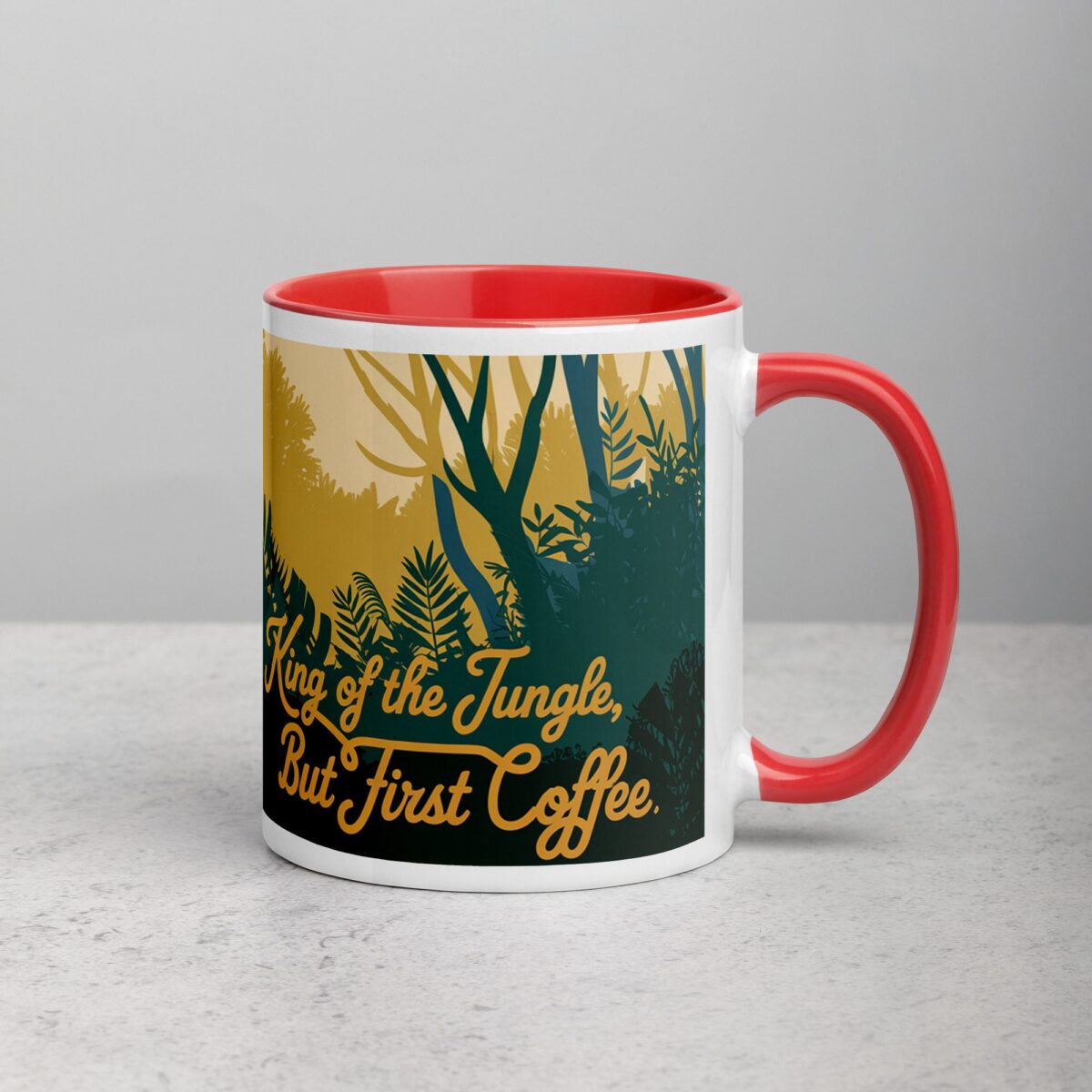 King of the Jungle But Coffee First Lion Mug - Image 9