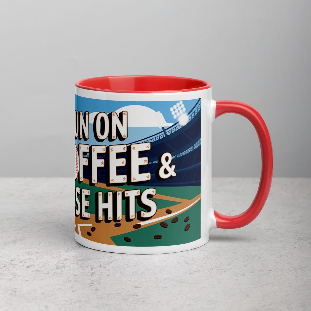 I Run on Coffee & Base Hits Baseball Coffee Mug - Image 9
