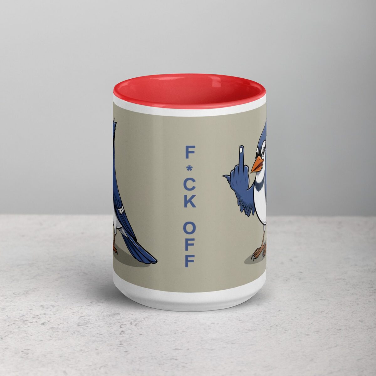 Middle Finger Blue Jay Coffee Mug & Tea Cup - Image 10