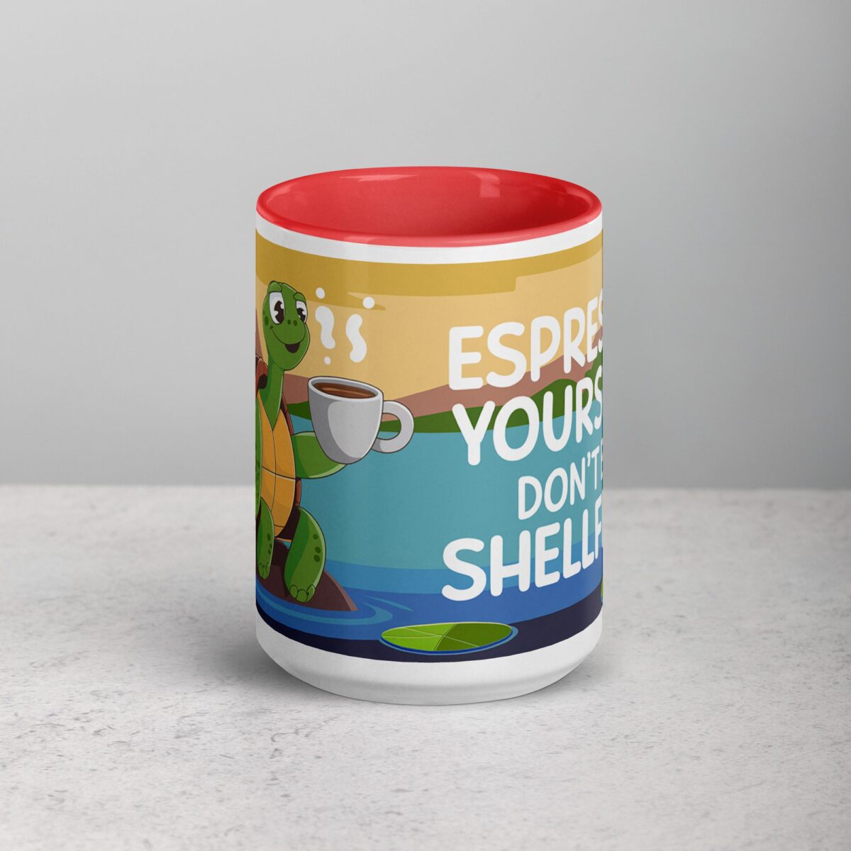 Espresso Yourself, Don’t Be Shellfish! Turtle Coffee Mug - Image 10