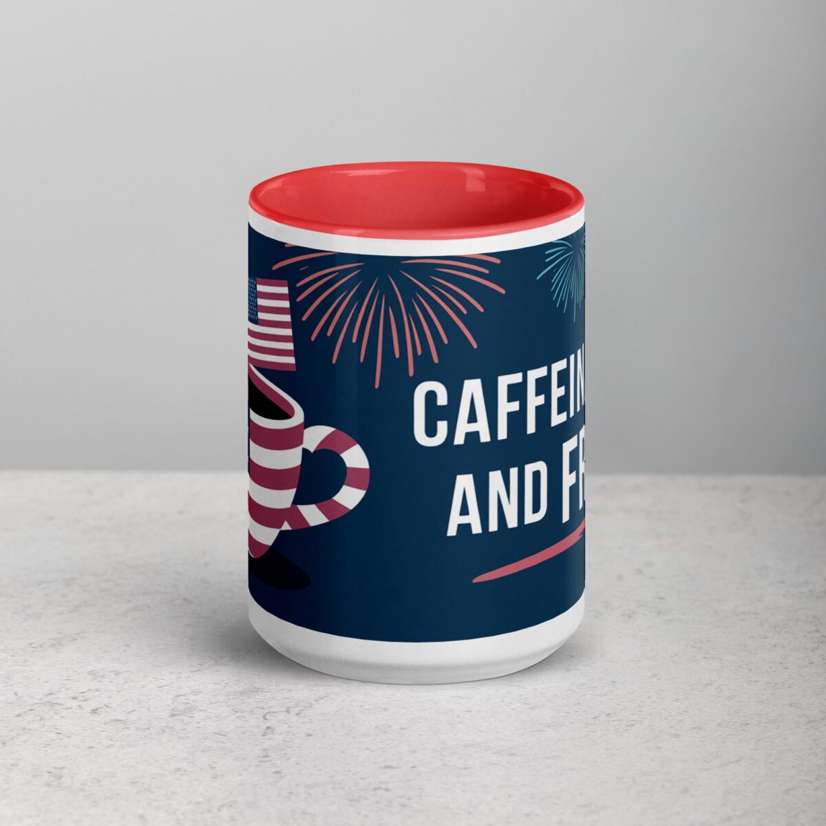 Caffeinated and Free 4th of July Coffee Mug - Image 10