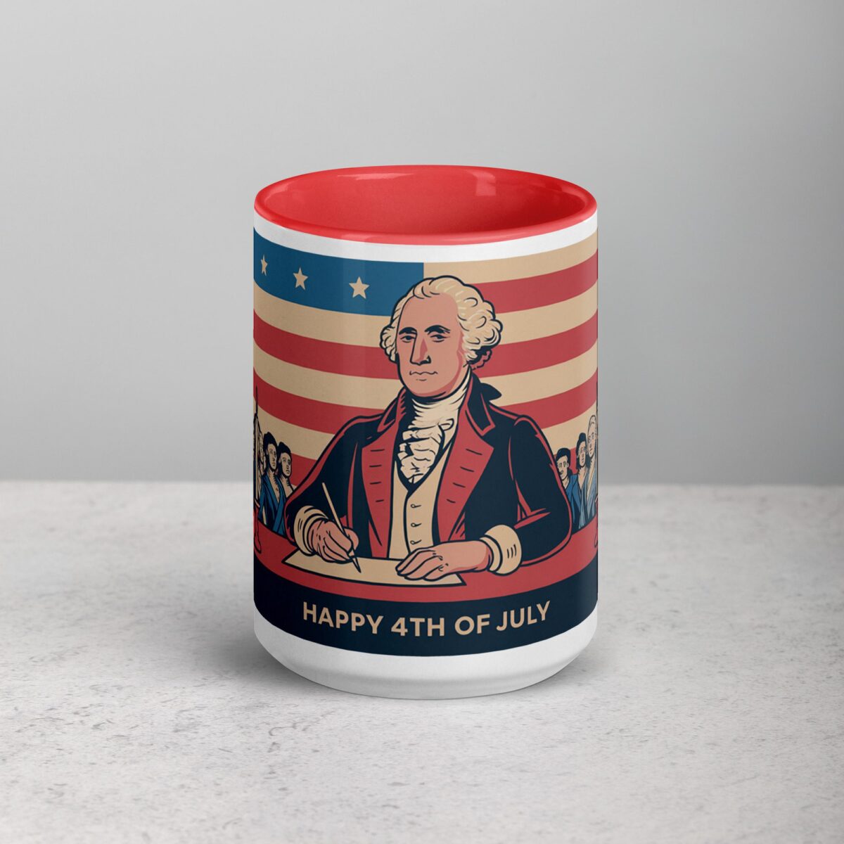Happy 4th of July George Washington Retro Coffee Mug - Image 10