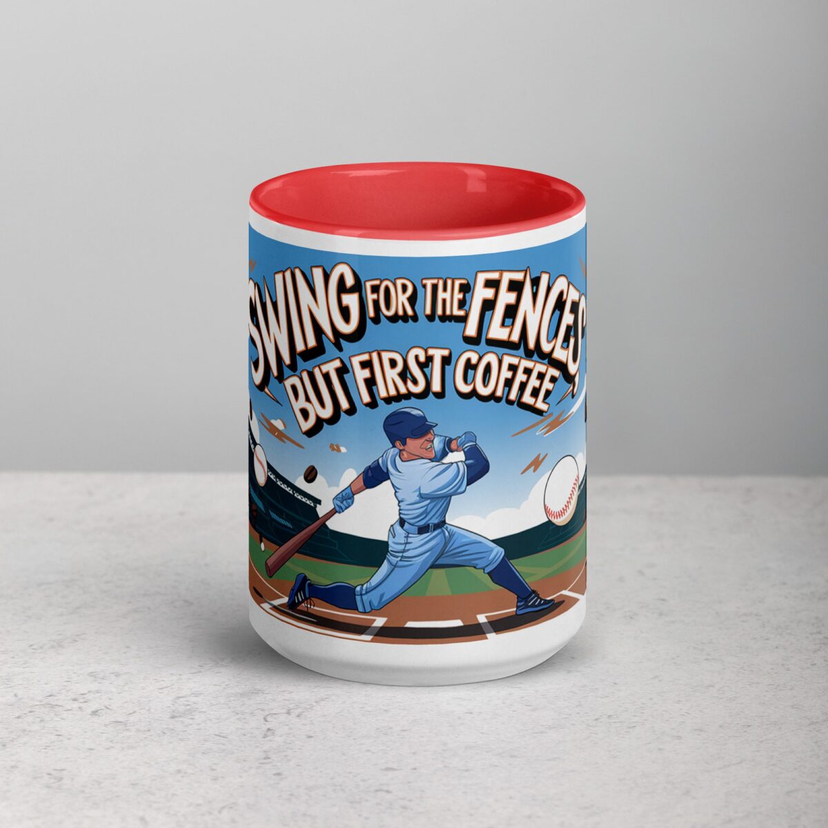 Swing for the Fences, But First Coffee Baseball Mug - Image 10