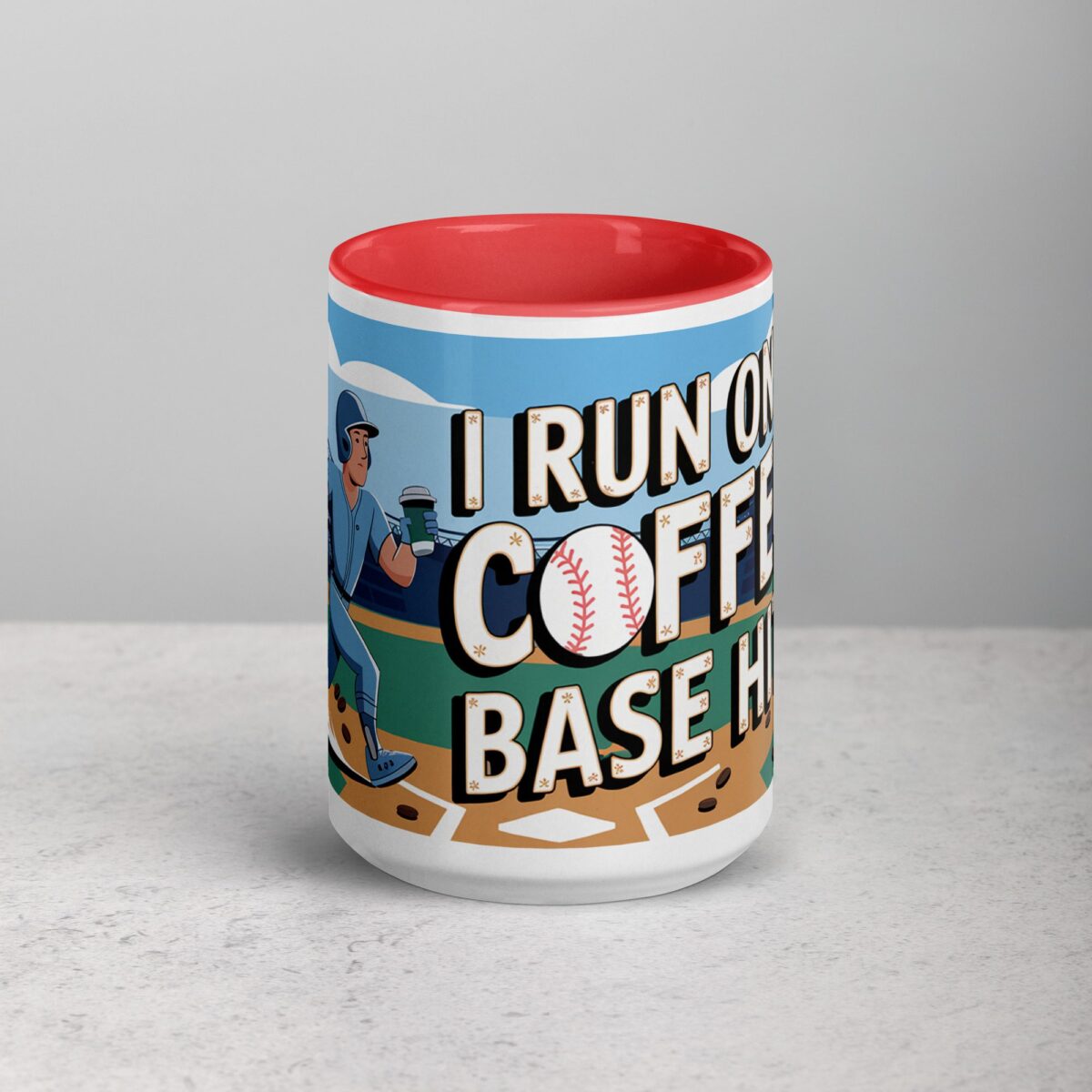 I Run on Coffee & Base Hits Baseball Coffee Mug - Image 10