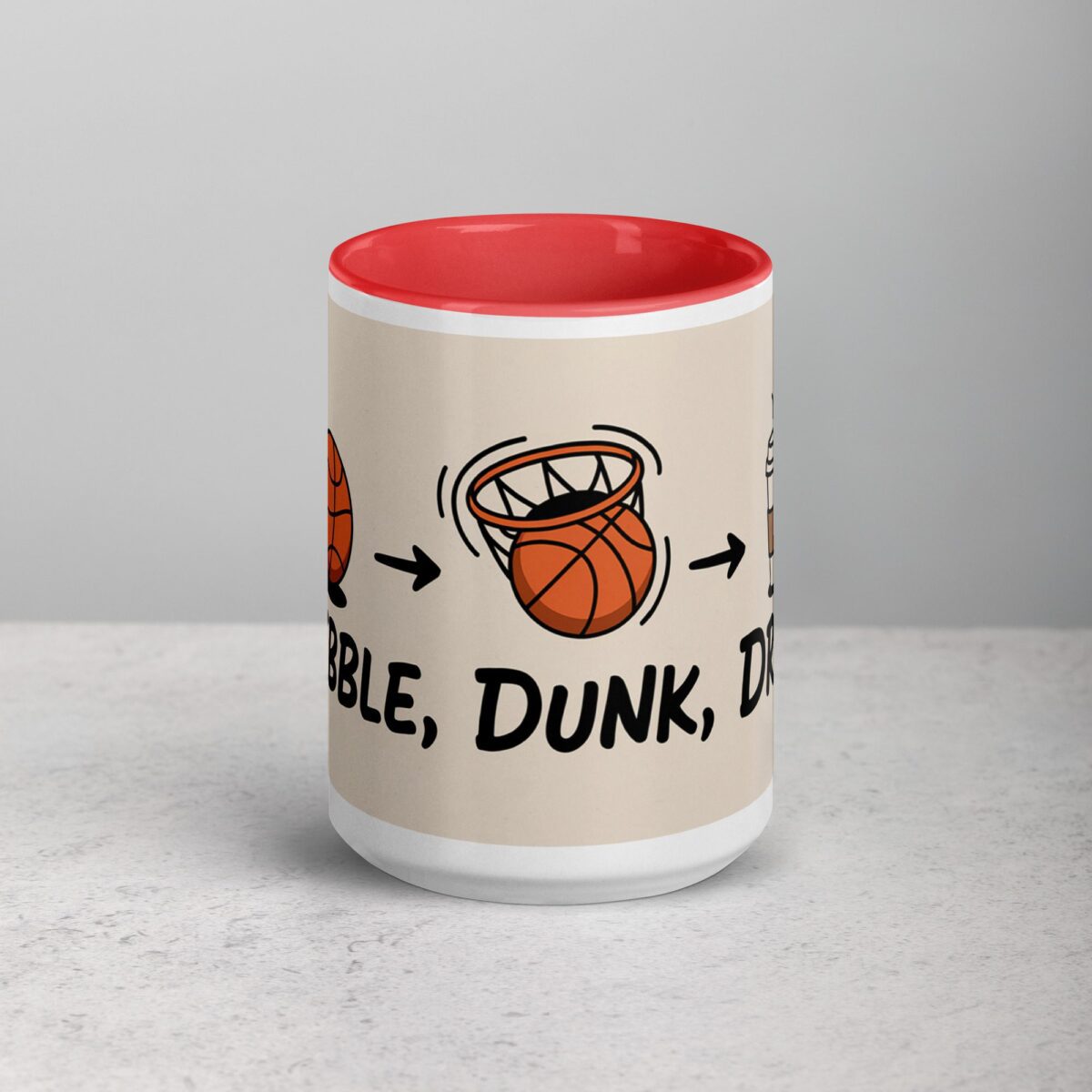Dribble, Dunk, Drink Basketball Coffee Mug & Tea Cup - Image 10