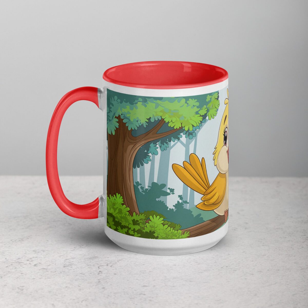 Cute Bird in Forest Coffee Mug & Tea Cup - Image 11