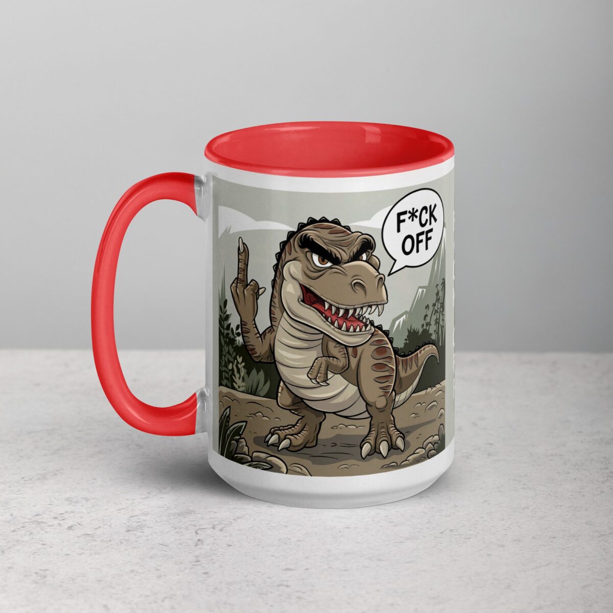 Middle Finger Dinosaur Coffee Mug & Tea Cup - Image 11