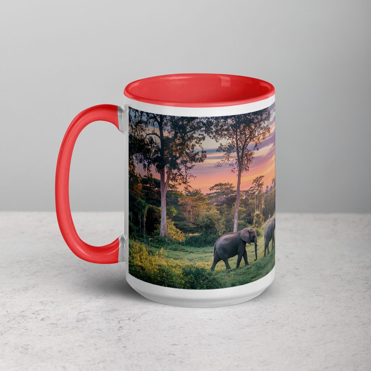 Elephant Jungle Sunset Coffee Mug & Tea Cup - Image 11