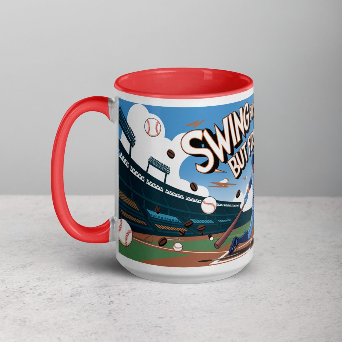 Swing for the Fences, But First Coffee Baseball Mug - Image 11