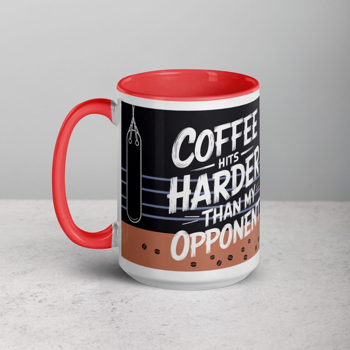 Coffee Hits Harder Than My Opponent Boxing Mug - Image 11
