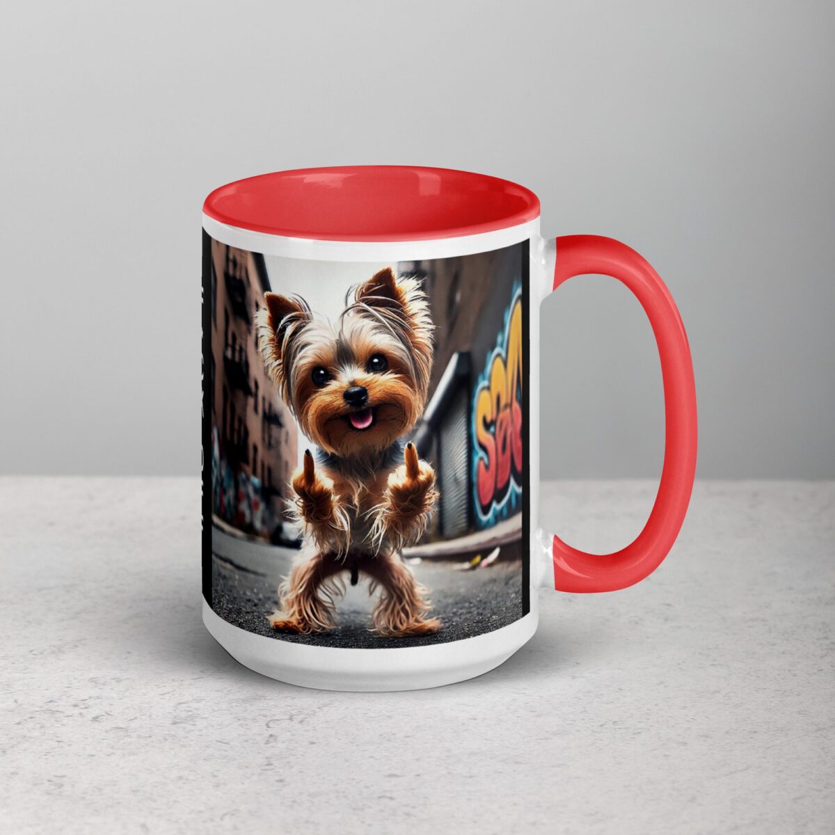 Yorkie Middle Finger Coffee Mug & Tea Cup - Image 12