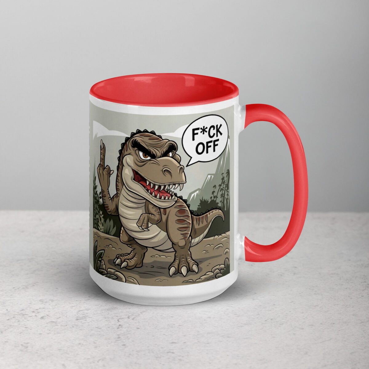 Middle Finger Dinosaur Coffee Mug & Tea Cup - Image 12