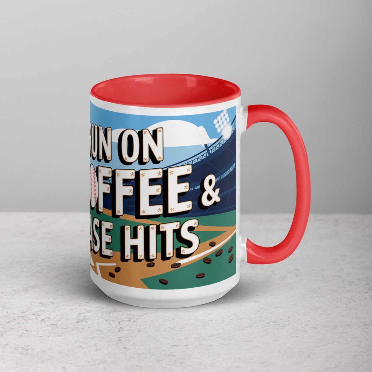 I Run on Coffee & Base Hits Baseball Coffee Mug - Image 12