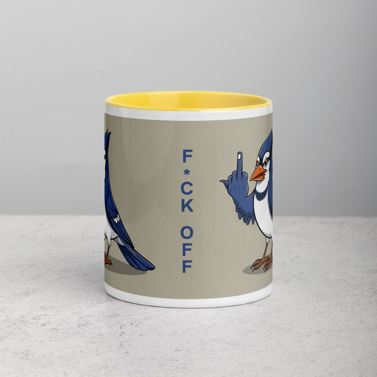 Middle Finger Blue Jay Coffee Mug & Tea Cup - Image 19