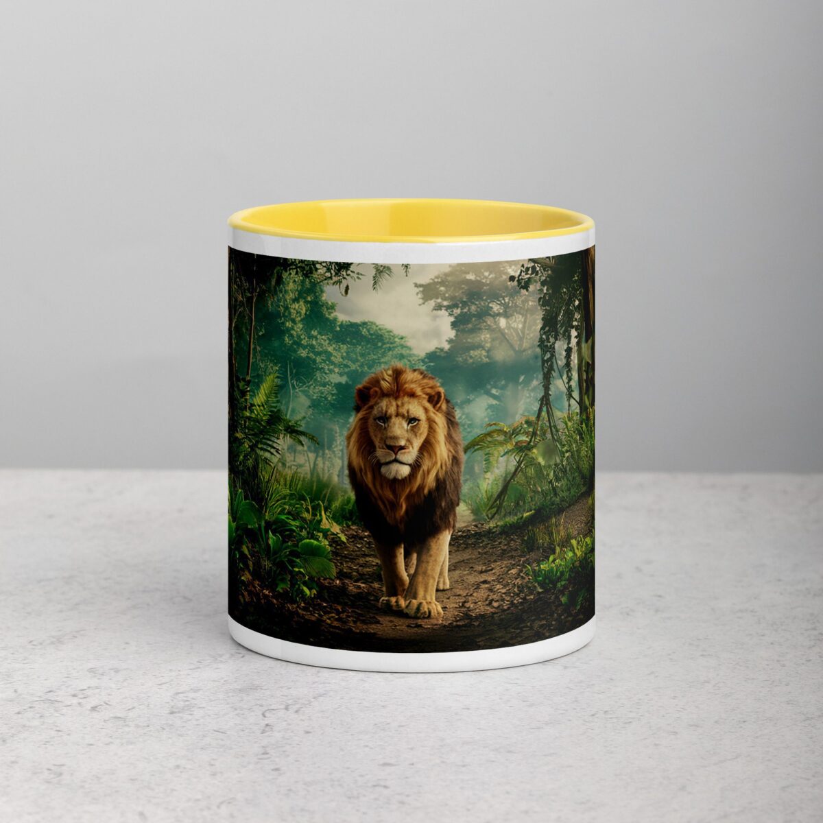Majestic Lion Walking Through Jungle Mug - Image 19