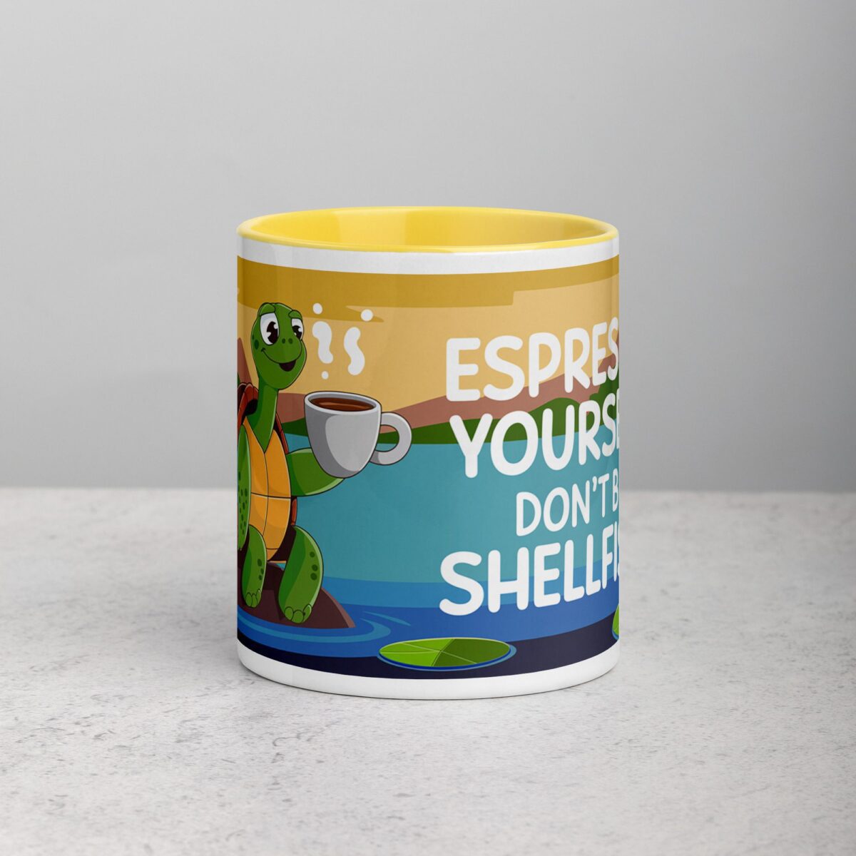 Espresso Yourself, Don’t Be Shellfish! Turtle Coffee Mug - Image 19